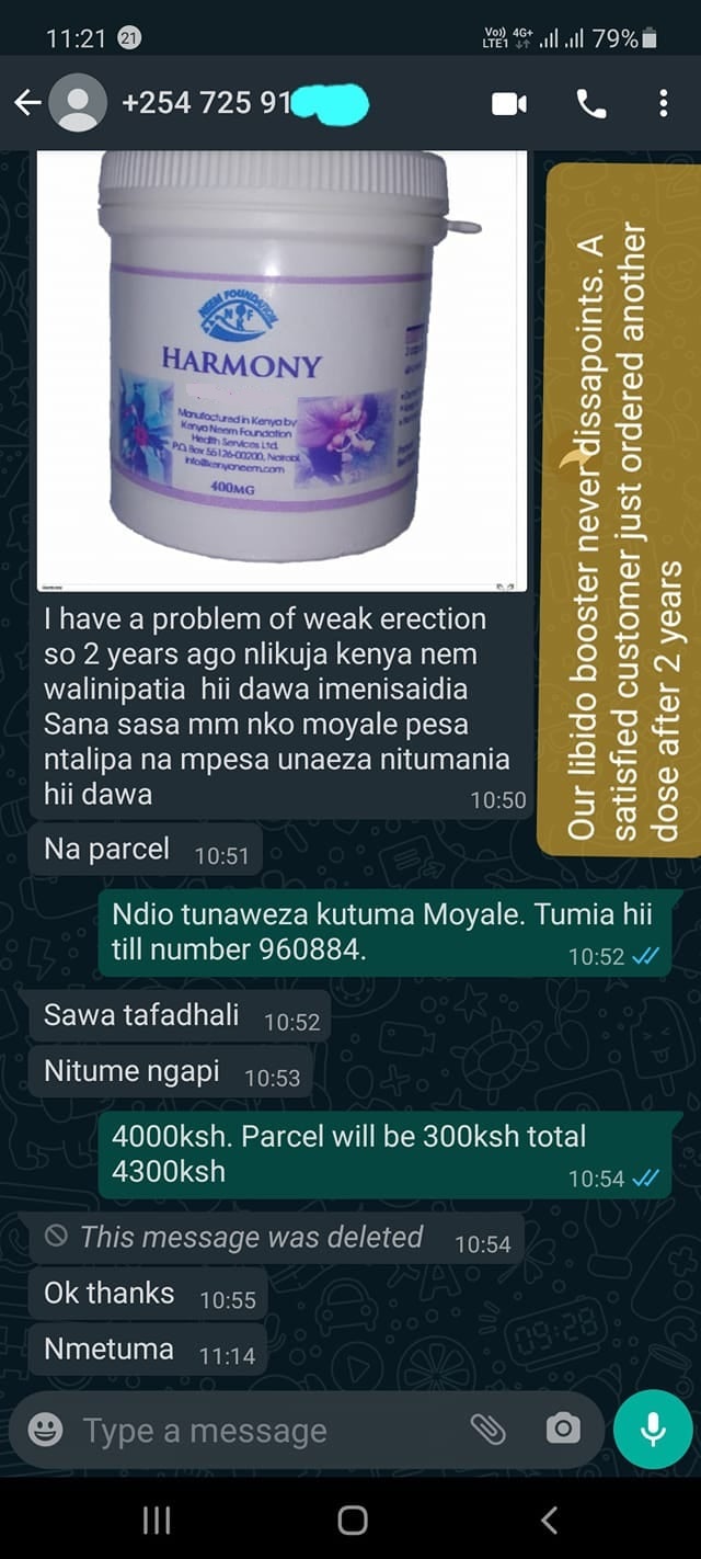 Harmony libido booster testimony Nairobi